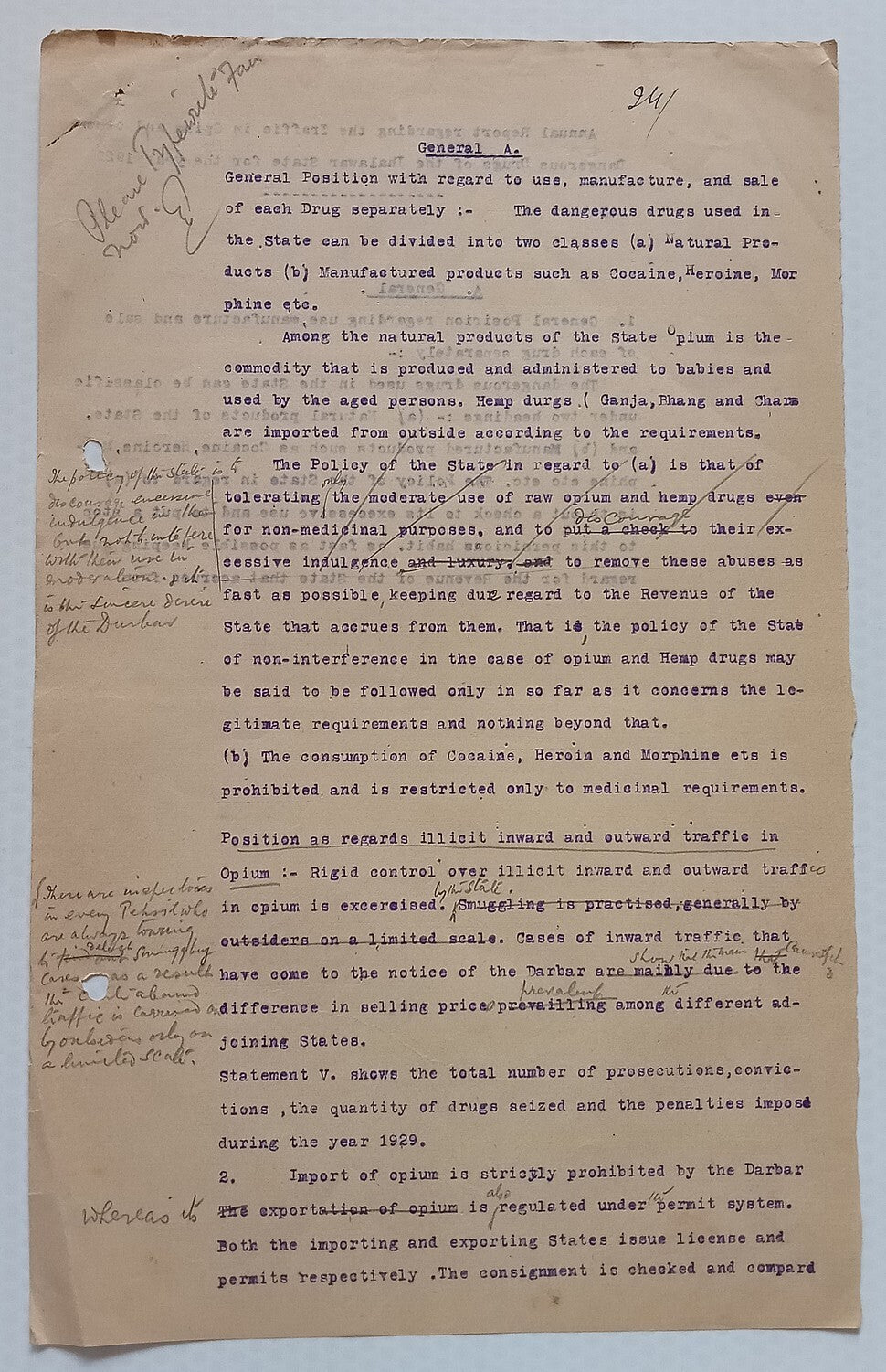 AOP India Official correspondence - OPIUM & OTHER DANGEROUS DRUG 1930