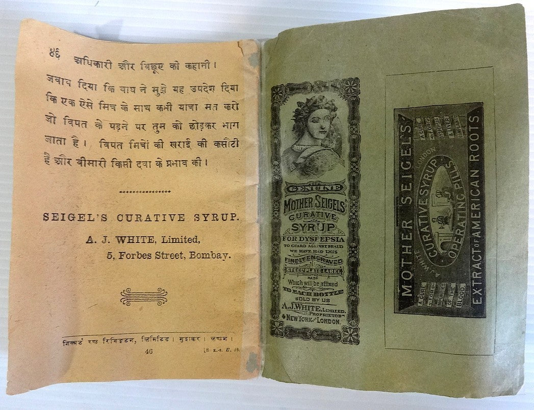 India 1893 Devnagri book THE KING’S OFFICER & THE SCORPION 46pgs SEE FAULTS
