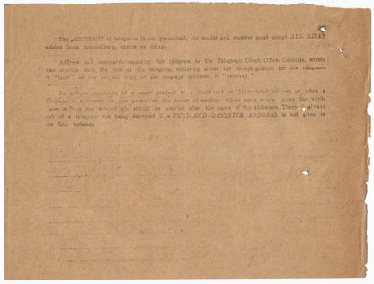 India 1946 telegram from Maharaja Laxman Singhji Dungarpur & signed response