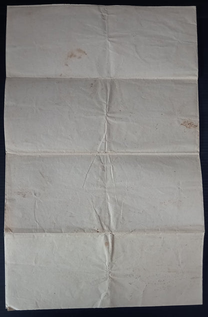 India 1860s 4R embossed double sheet stamp paper used
