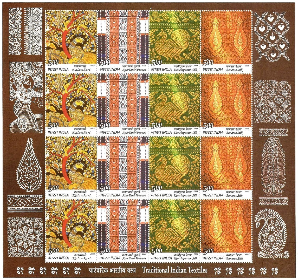 India 2009 Traditional Indian Textiles TEN sheetlets MNH