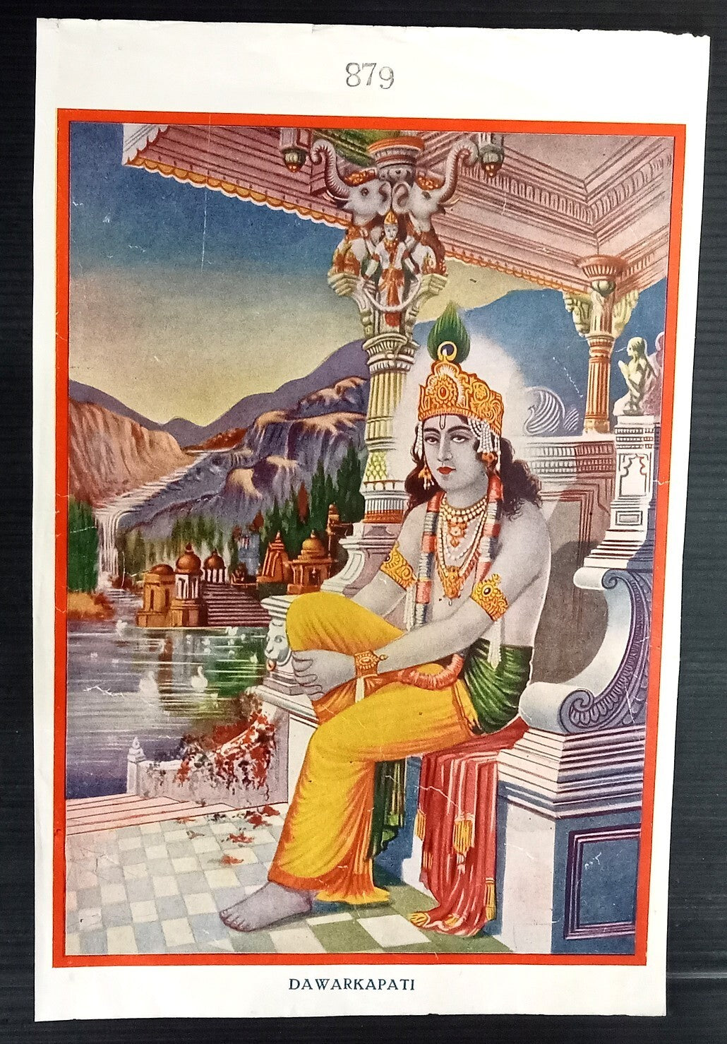 India Hinduism vintage poster DAWARKAPATI 18x28cm