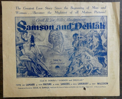 India Herald for SAMSON & DELILAH – repaired faults