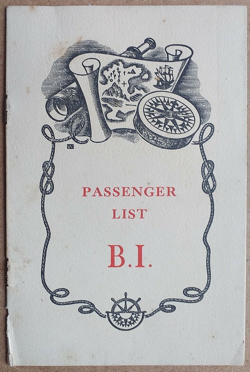 B.I. (British India) LINE S.S. MODASA1950 Passenger List