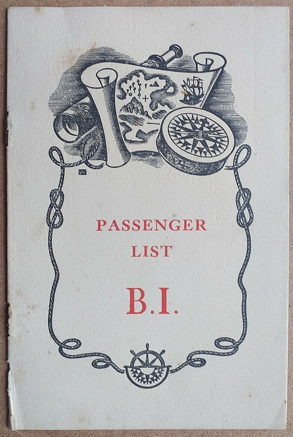 B.I. (British India) LINE S.S. MODASA1950 Passenger List