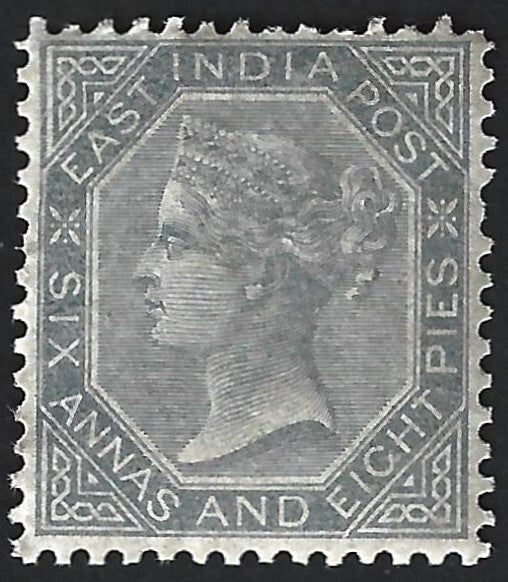 India QV 1867 6a8p slate MNH gum creases not visible on face. SG 72 £120 for MH