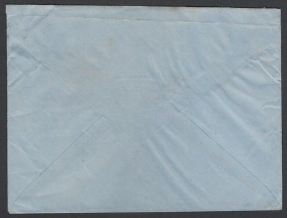 India 90np airmail envelope uprated 10np strip 6 & 13np Maps to USA Re1.63 rate