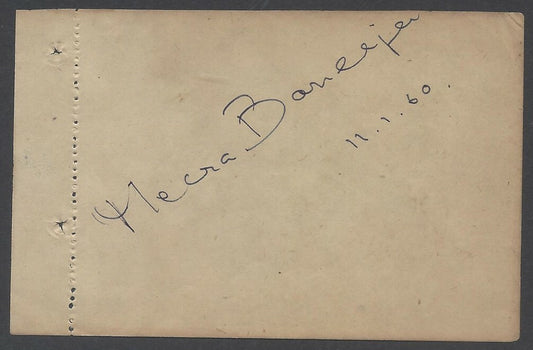 AOP India Meera Banerjee, Bengali Cinema Actress signed autograph book page 