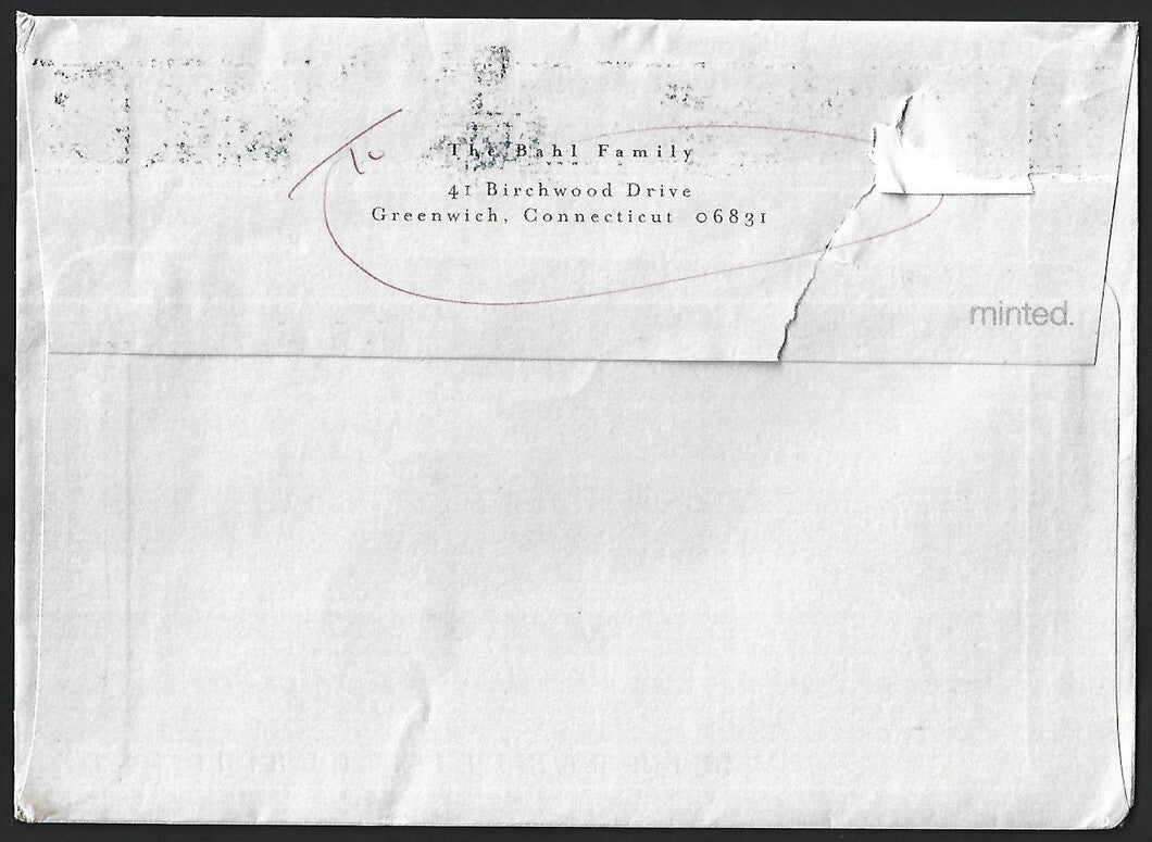 US cover to India with Postage paid with Christmas charity cinderella stamps
