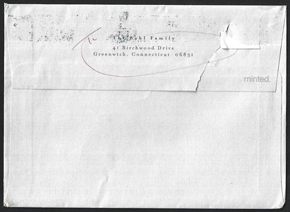 US cover to India with Postage paid with Christmas charity cinderella stamps