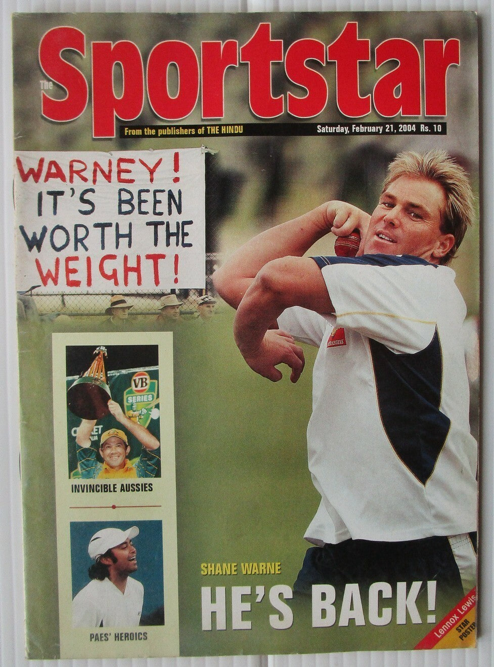 India Sports Star 2004 with much Cricket coverage (5 issues)