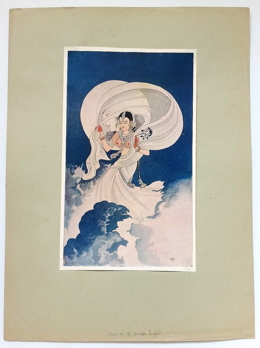 AOP KANU DESAI vintage print India - MOON & MOONLIGHT