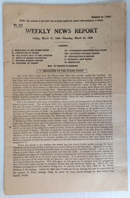 AOP India WW2 War News Weekly 1944 ADVANCING TOWARDS RABUAL 8pgs