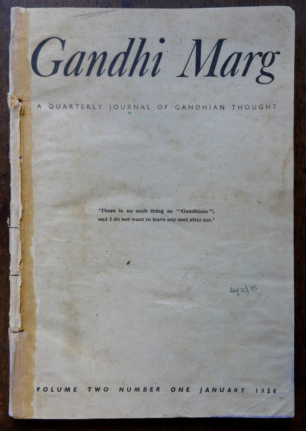 Gandhi Marg by Gandhi Peace Foundation Jan 1958 issue 110pgs India