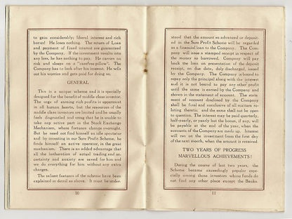 1950 India Sure Profit Scheme SCAM booklet