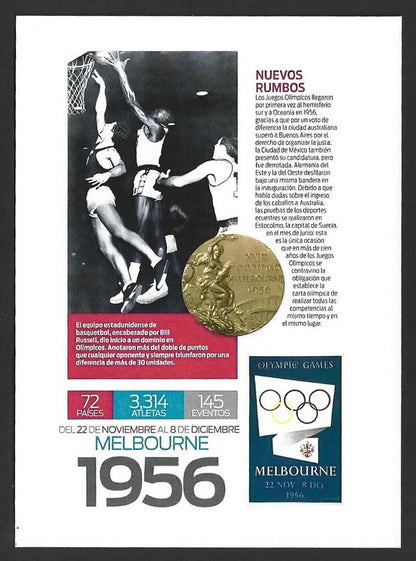 India 2024 Olympics private MELBOURNE 1956 maxi card