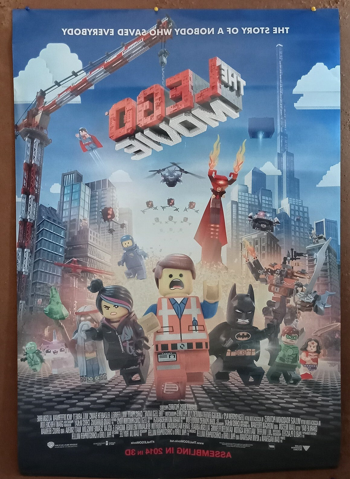 2014 The Lego Movie 1 sheet India poster (2 side printed) Will Arnett