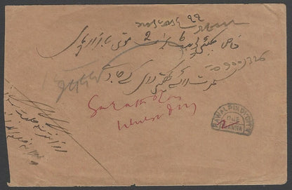 AOPIMT India 1928 RAWALPINDI CITY postage due cover