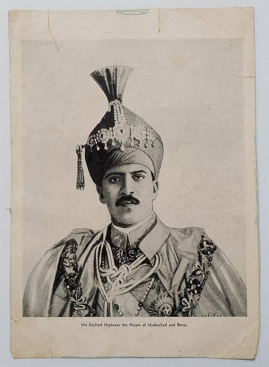 AOP India vintage poster Highness the Nizam of Hyderabad & Berar 6x9 inches