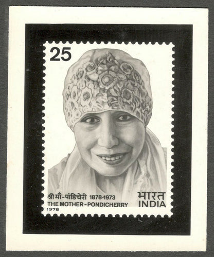 AOP India 1978 THE MOTHER - AUROBINDO - PONDICHERRY photographic proof 