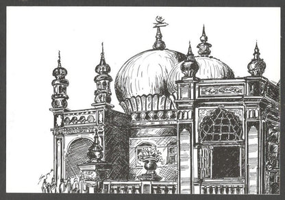 AOP India BOMBAY sketch postcard MAKHDUMSHAHBABA DARGAH