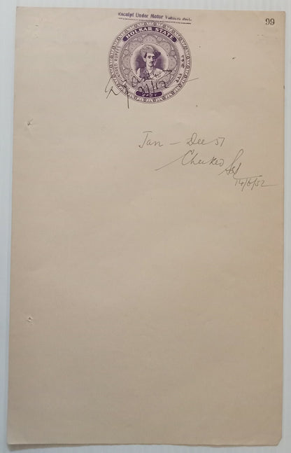 India INDORE State 50R & 100R stamp papers with Motor Vehicles Act hs 