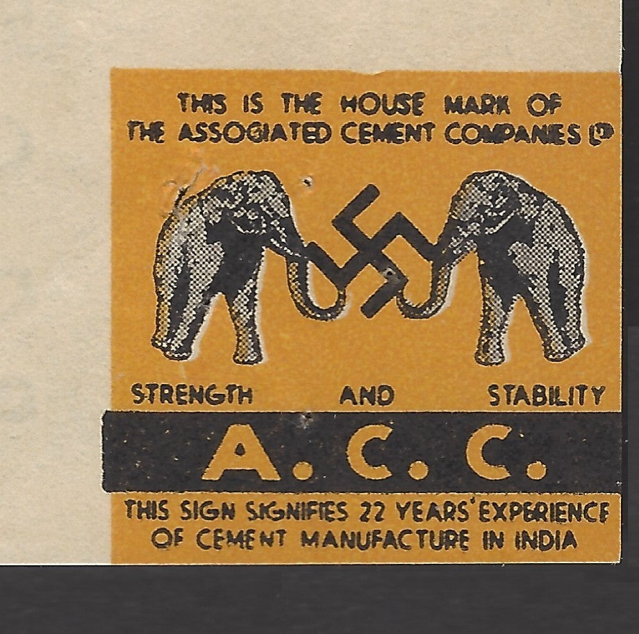 India 1937 illustrated letterhead ACC ASSOCIATED CEMENTS COMPANIES, LTD