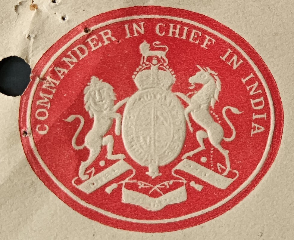 India COMMANDER IN CHIEF IN INDIA crested letter used 1929