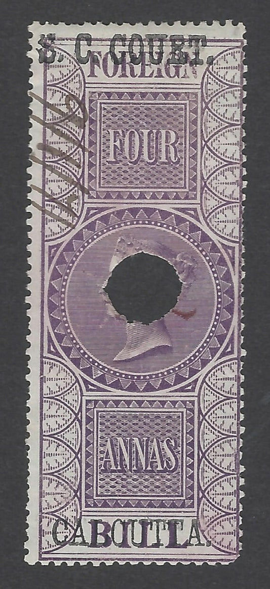 AOP India S.C. COURT CALCUTTA on 1861 Foreign Bill 4a used unlisted