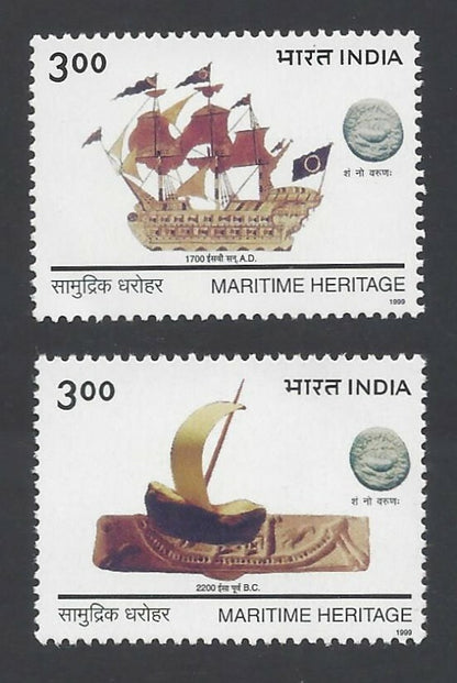 AOP India 1999 Maritime Heritage set of 2 MNH