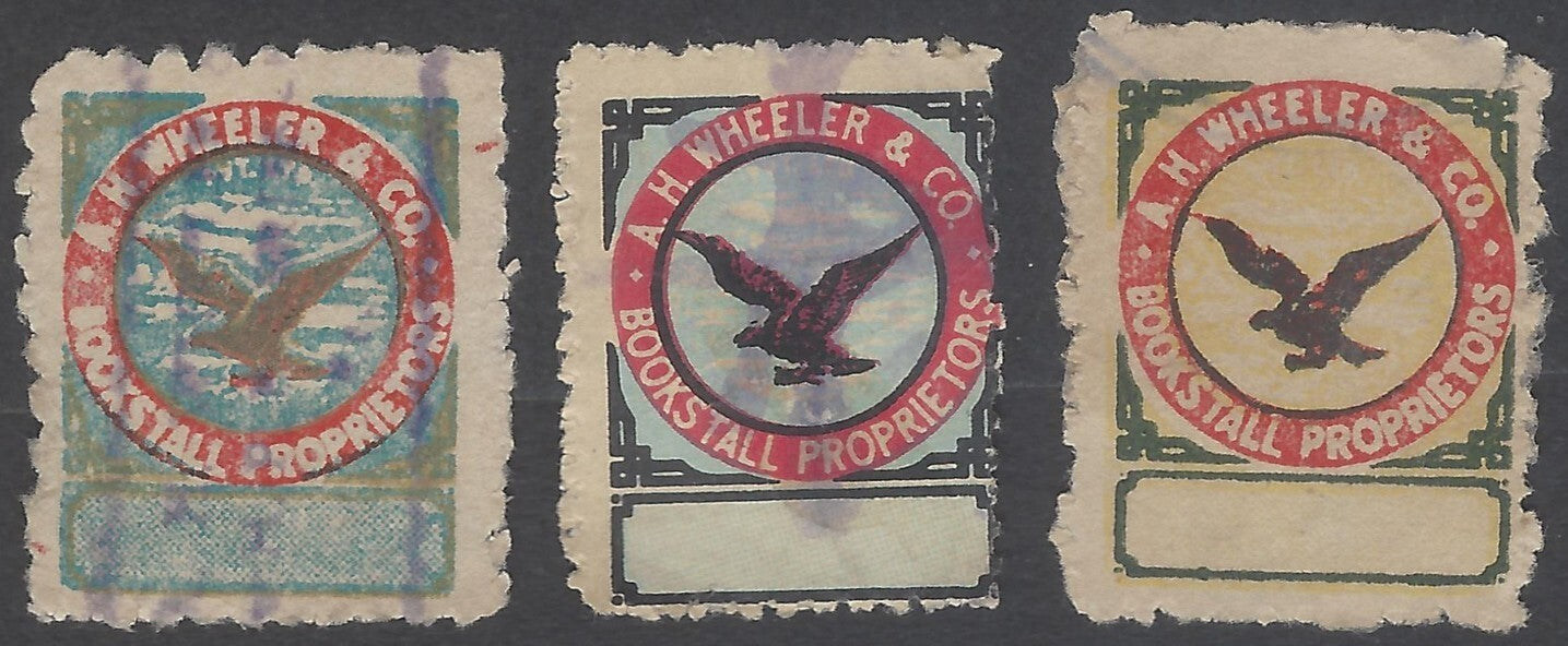AOP India A. H. WHEELER & CO. BOOKSTALL PROPRIETORS labels (3)