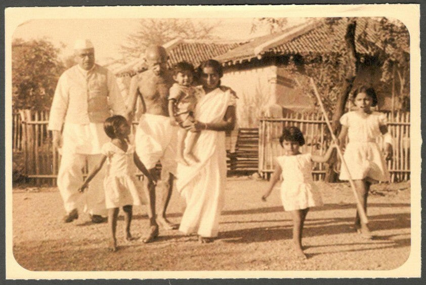 AOP India full back pictorial 50p Gandhi postal card GANDHI 