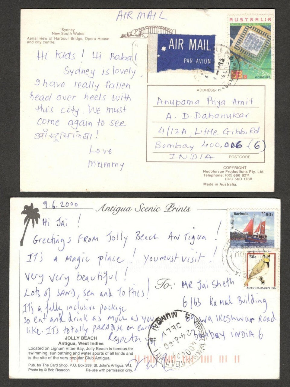 AOP India incoming postcards from many different countries (10)