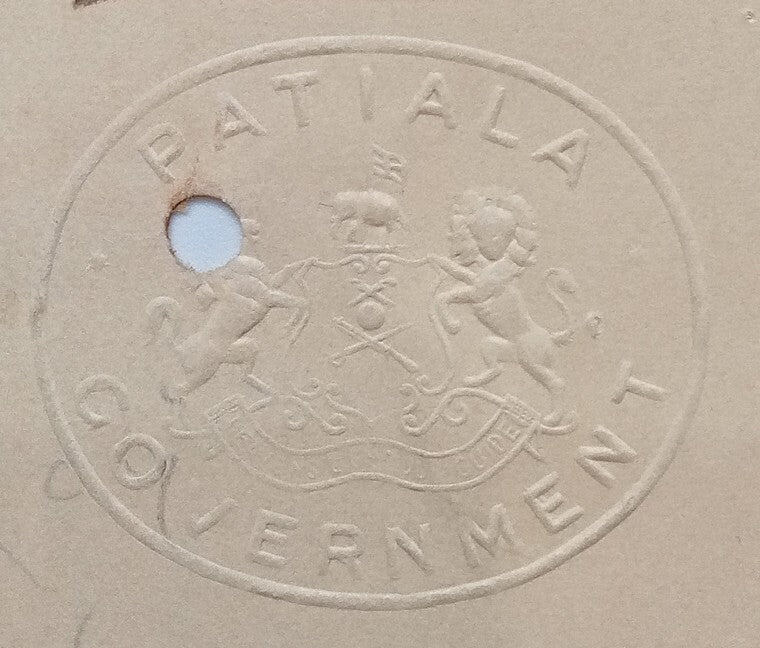 PATIALA STATE ARMY HEAD-QUARTERS letterhead 1929 India