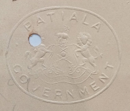 PATIALA STATE ARMY HEAD-QUARTERS letterhead 1929 India