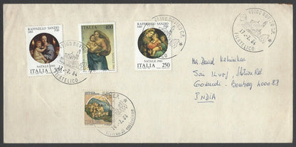 AOP Italy covers to India with commemoratives frankings (5)