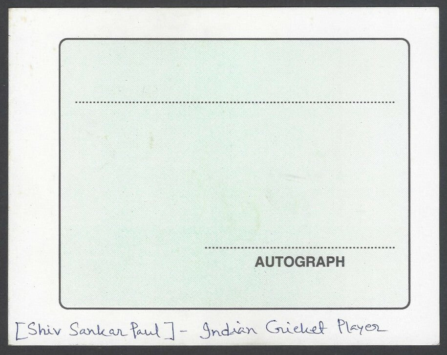 AOP India CRICKET Shiv Sarkar Paul signed autograph card