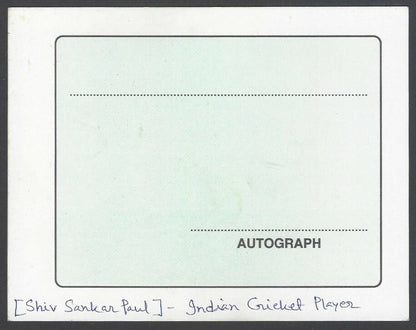 AOP India CRICKET Shiv Sarkar Paul signed autograph card