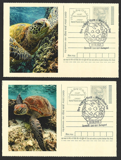 India 2024 World Ocean Day cards TORTOISE (9)