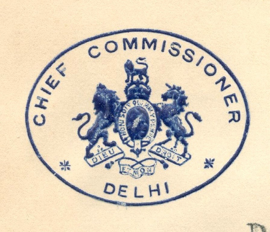 India 1935 crested letter CHIEF COMMISSIONER / DELHI re Monument Preservation