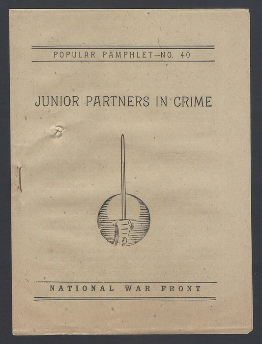 AOP India WW2 propaganda Junior Partners in Crime pamphlet