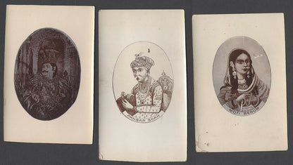 India vintage photographs Mughal Kings & Queens 5cm x 9cm (5)