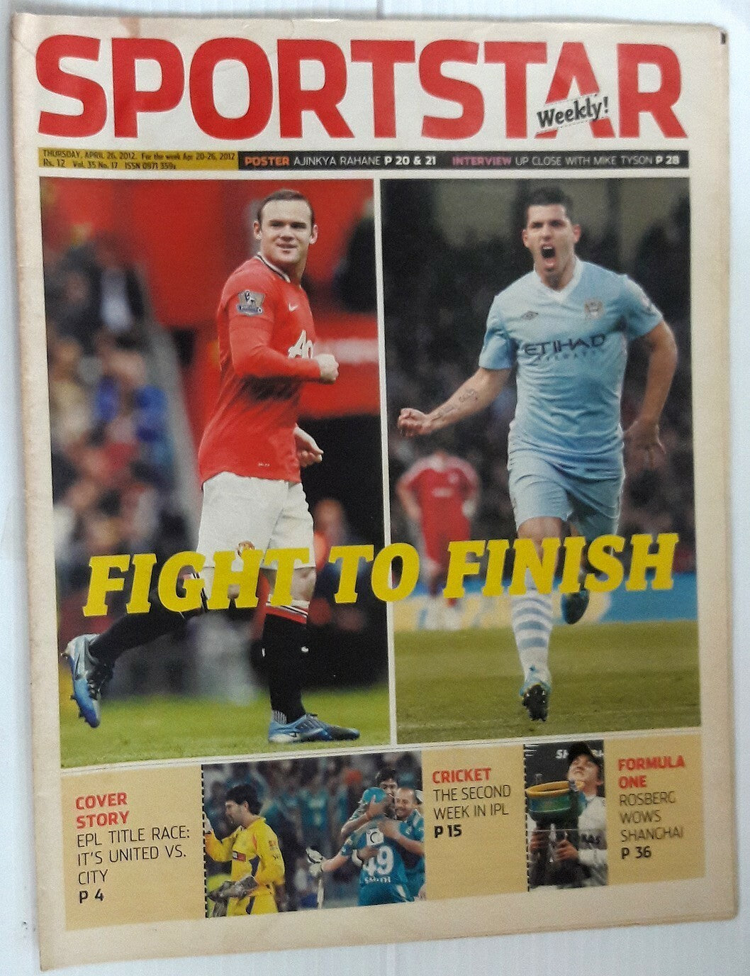 India Sportstar 2008-11 FOOTBALL cover issues 10” X 13” (5)