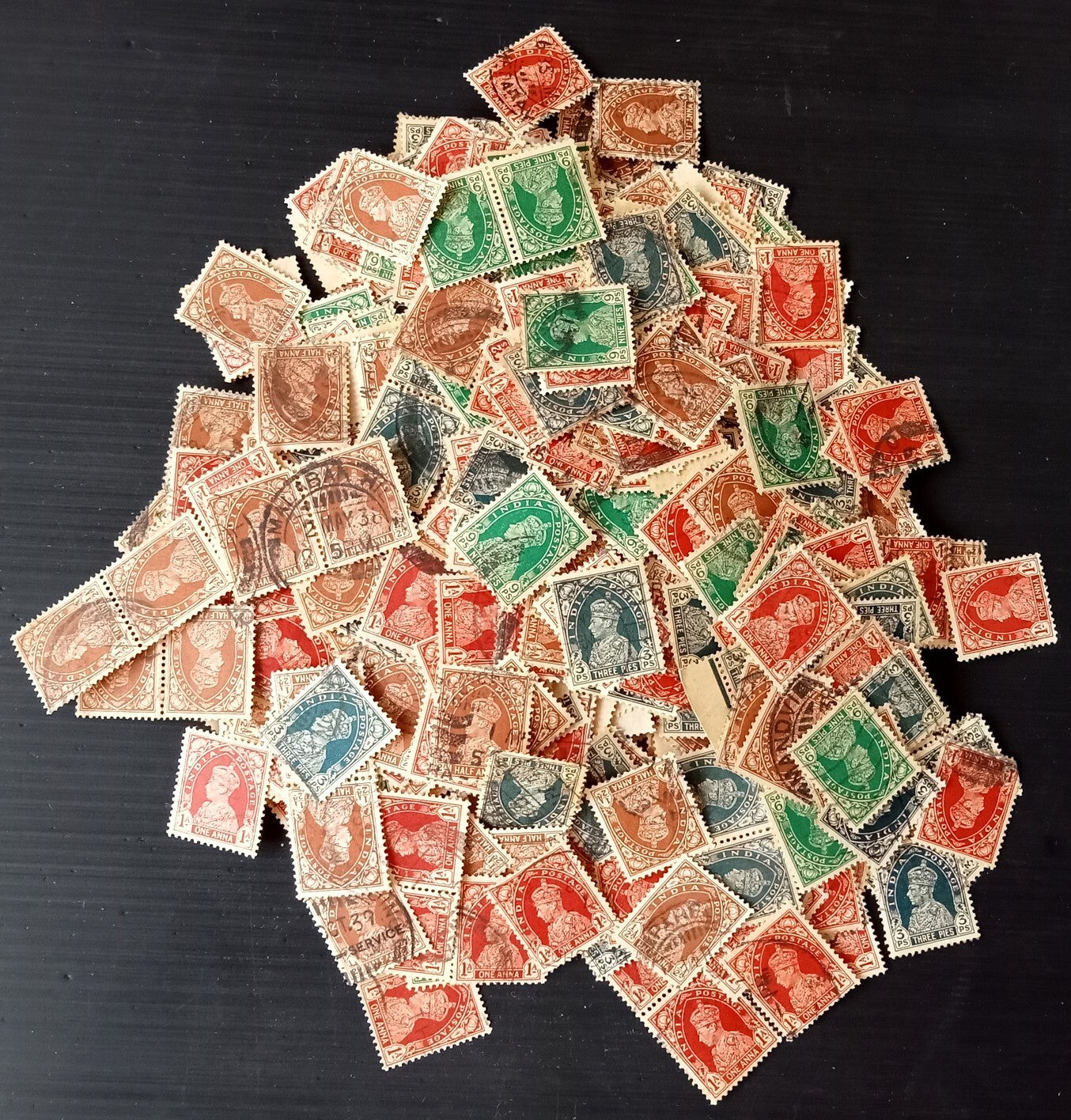 India KGVI 1937 issue used accumulation (1000+ stamps)