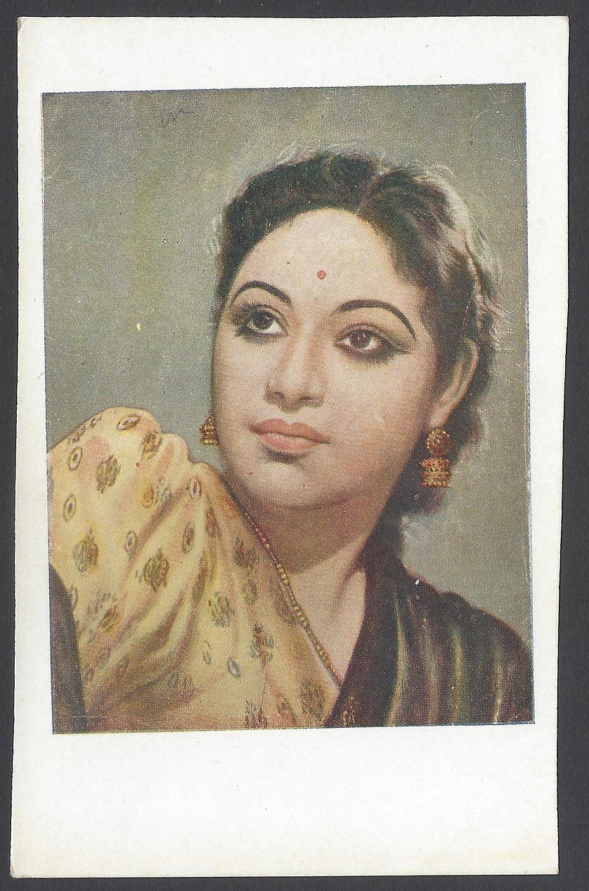AOP India Bollywood vintage plain back postcard - Sulochana Chatterje