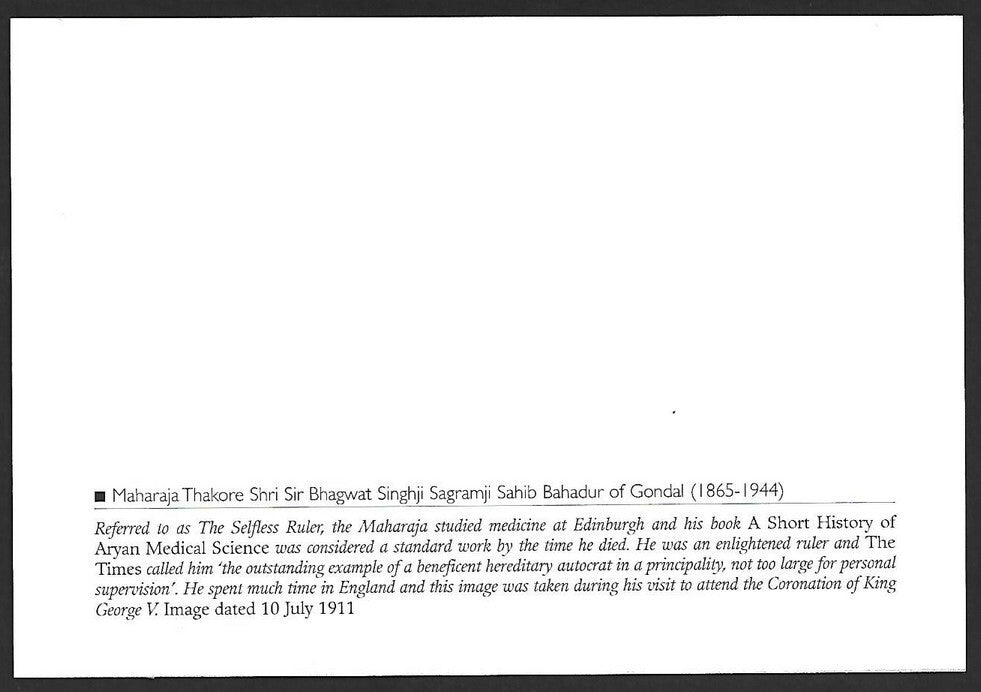 AOP India 2010 Princely States maxi card - Maharaja Bhagwat Singhji of Gondal