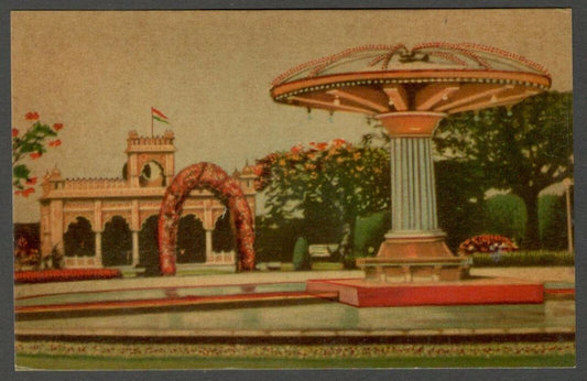 AOP India vintage color postcard Russian Fountain K.R.S.