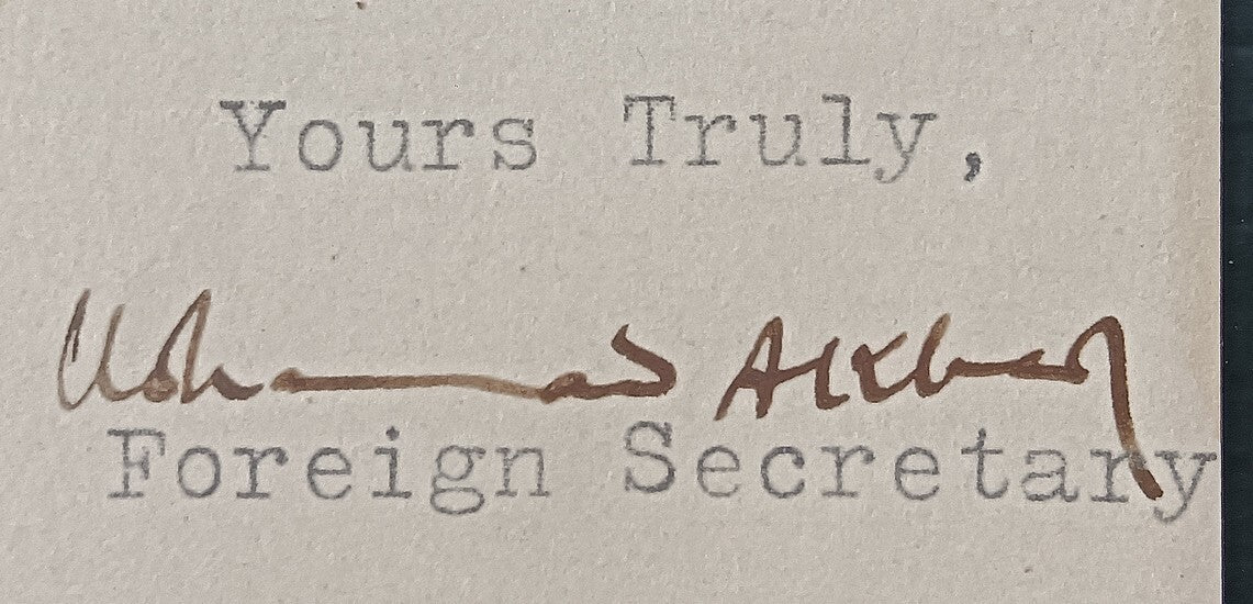 India FOREIGN OFFICE * BAHAWALPUR STATE signed crested letter used 1924