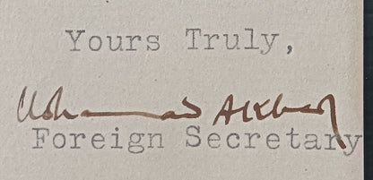 India FOREIGN OFFICE * BAHAWALPUR STATE signed crested letter used 1924