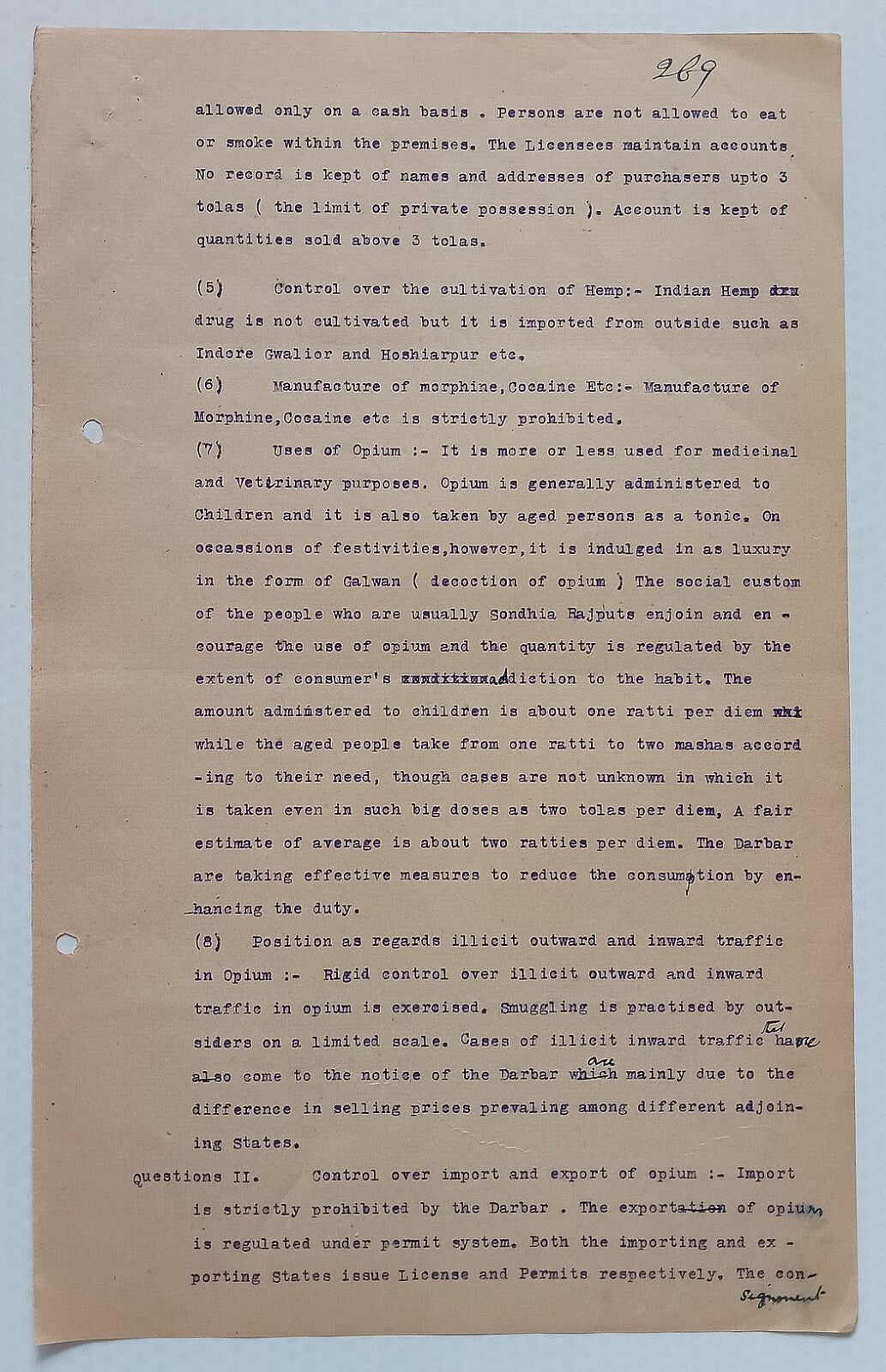 AOP India Official correspondence - OPIUM & OTHER DANGEROUS DRUG 1929-30